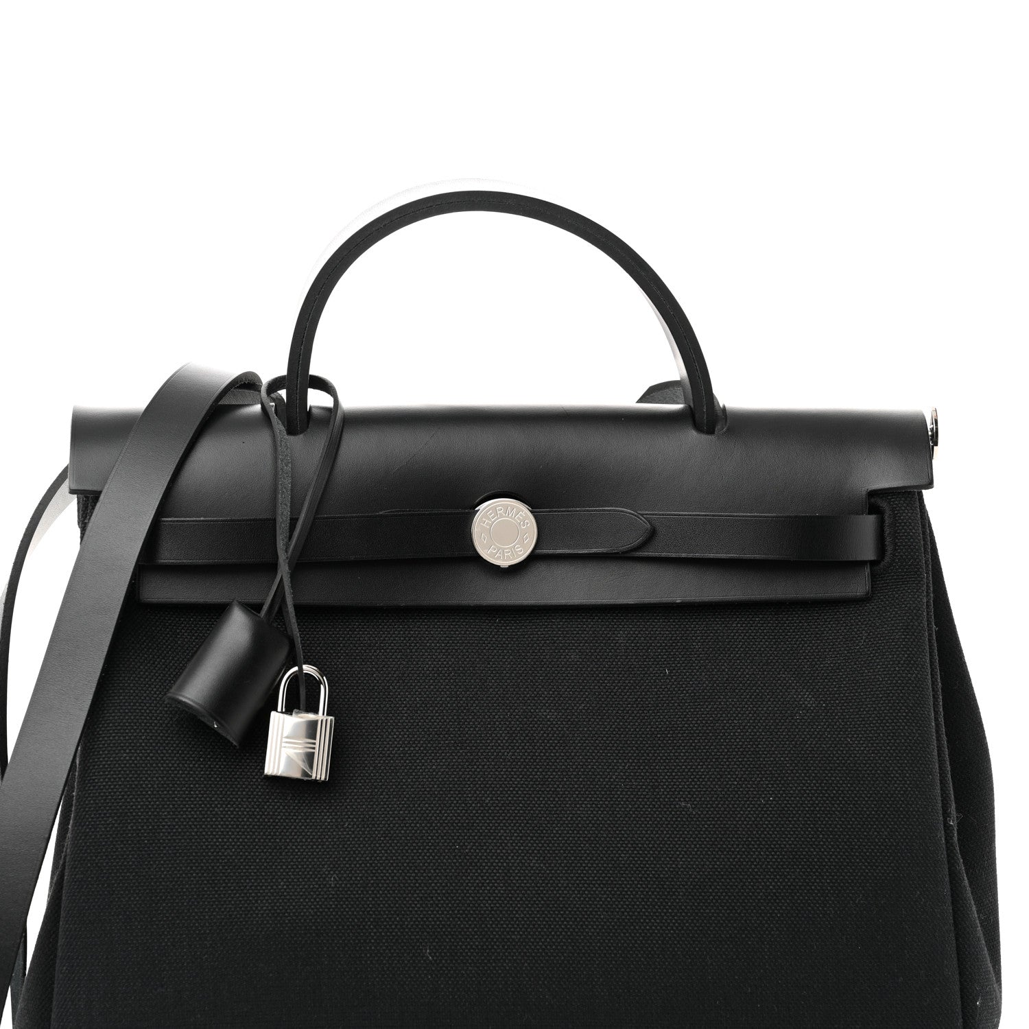 Hermes Military Toile Vache Hunter Herbag Zip Retourne 31 PM Black 9 of 14