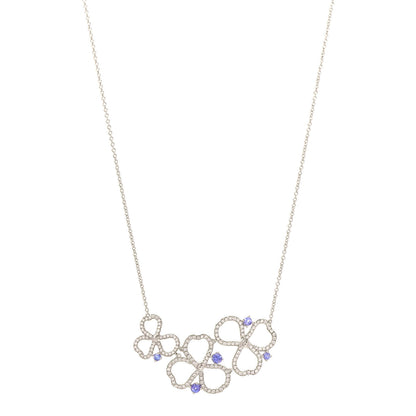 Tiffany Platinum Diamond Tanzanite Paper Flowers Open Cluster Pendant Necklace 1 of 6