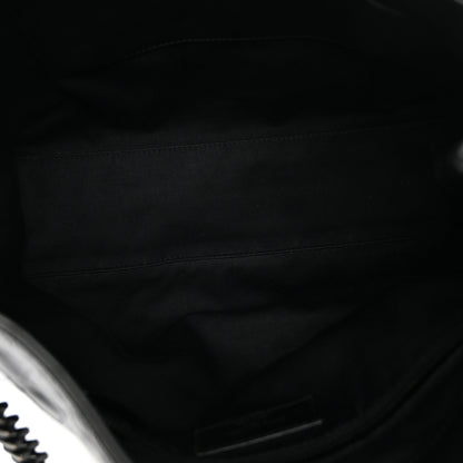Saint Laurent Calfskin Crocodile Embossed Monogram Medium Niki Shopping Bag Black 5 of 11