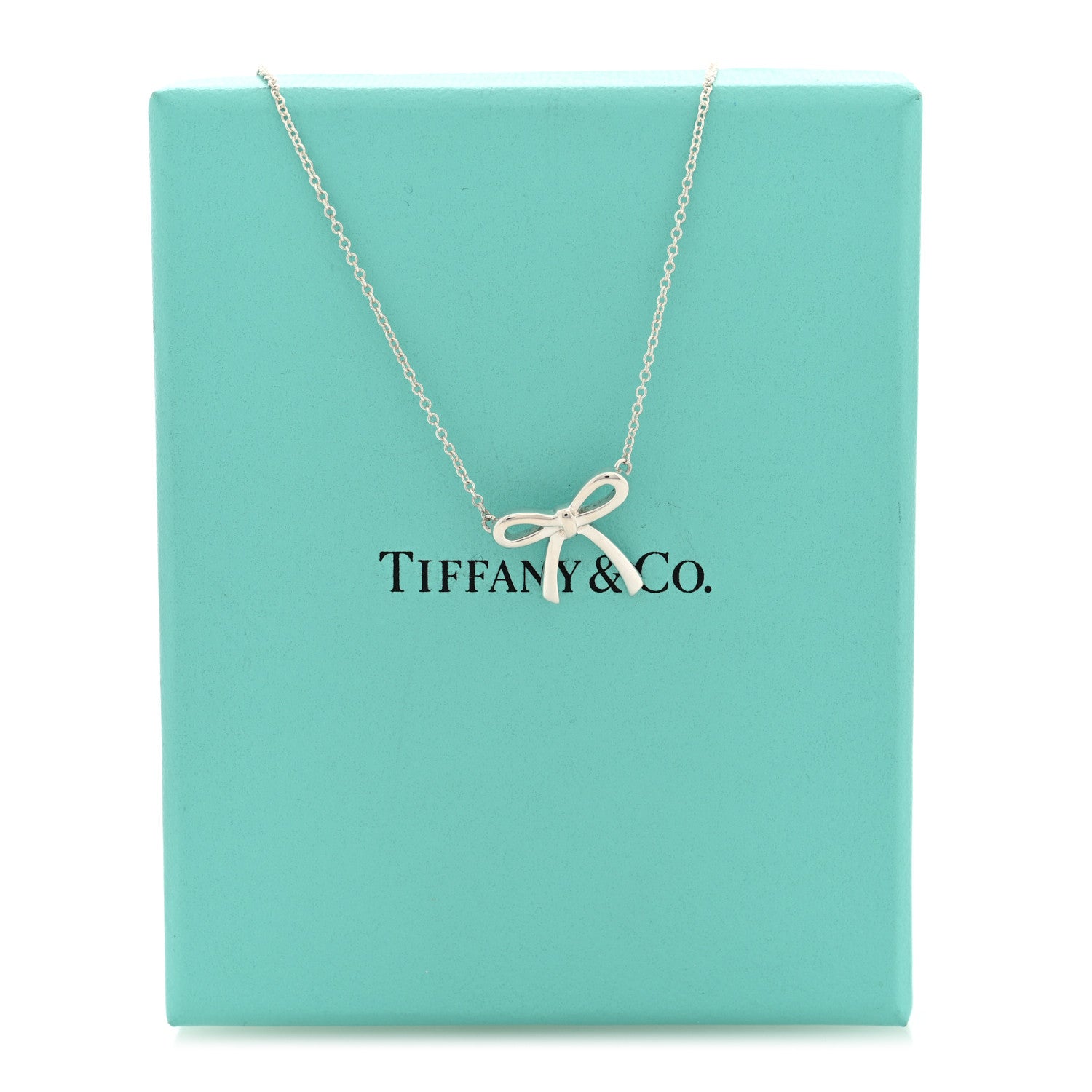 Tiffany Sterling Silver Small Bow Pendant Necklace 5 of 5