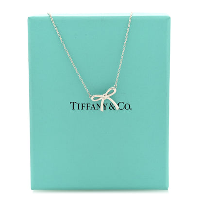 Tiffany Sterling Silver Small Bow Pendant Necklace 5 of 5