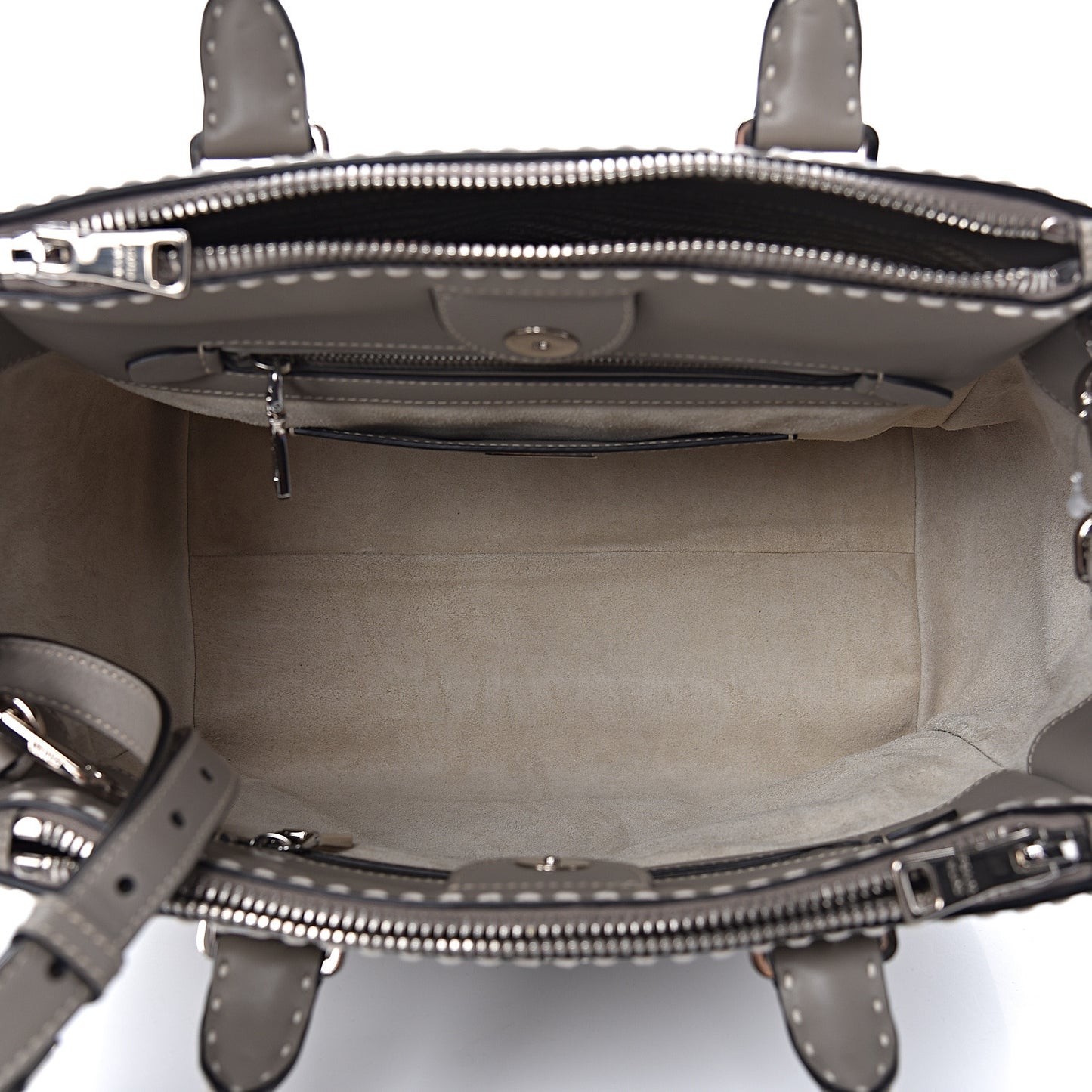 City Calf Small Hand Stitched Galleria Double Zip Tote Calce