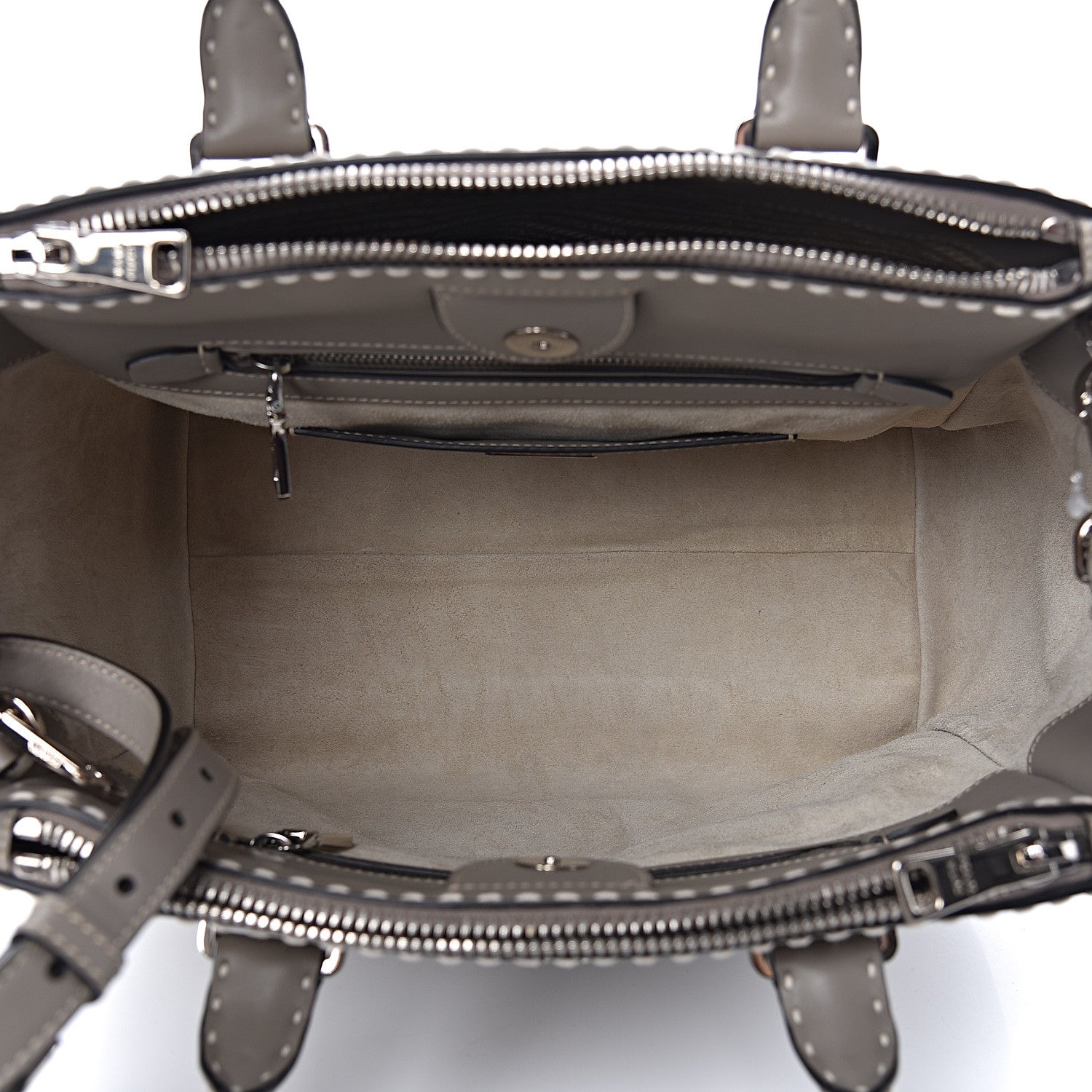 Prada City Calf Small Hand Stitched Galleria Double Zip Tote Calce 6 of 14