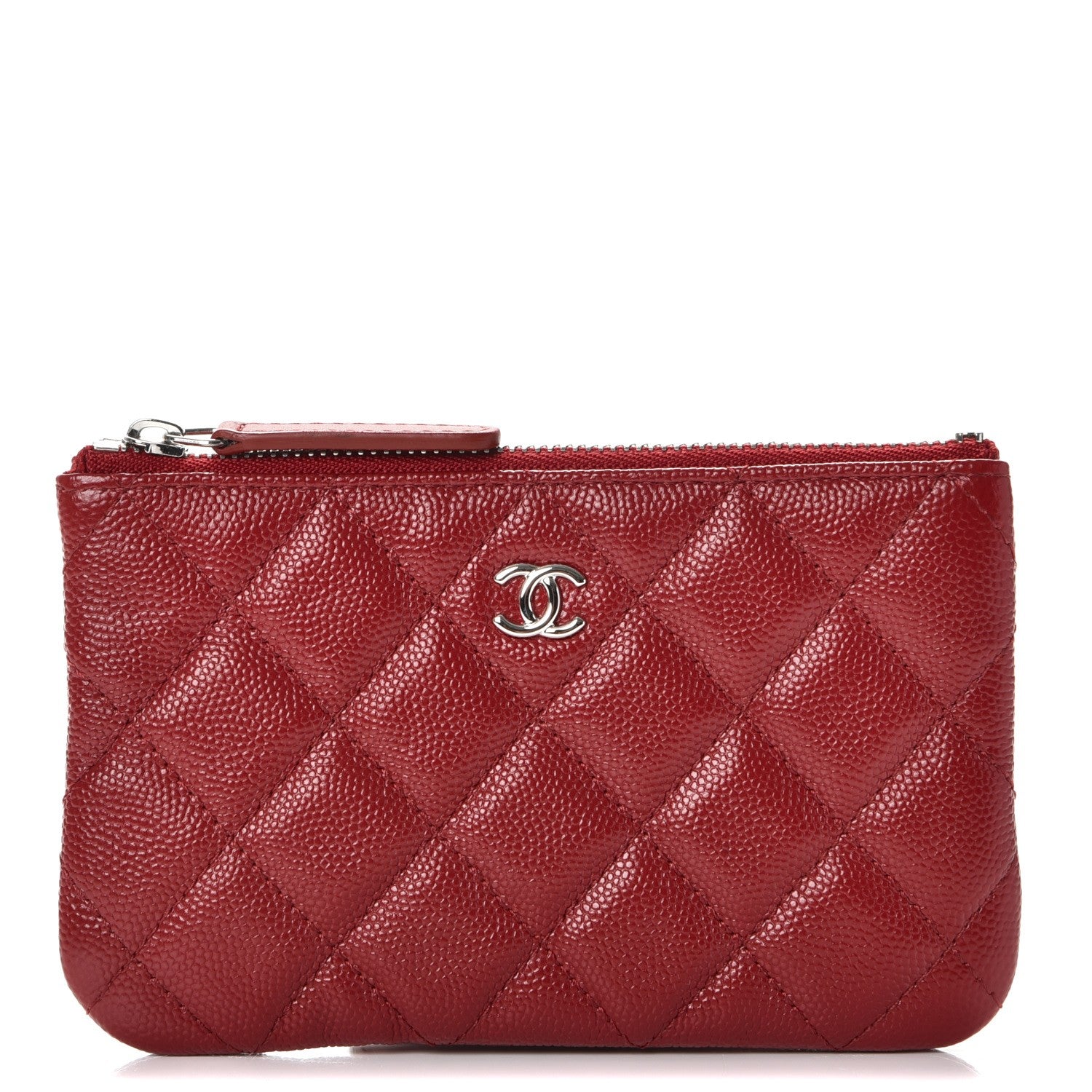 Chanel Caviar Quilted Small Cosmetic Case Dark Red 1 of 8