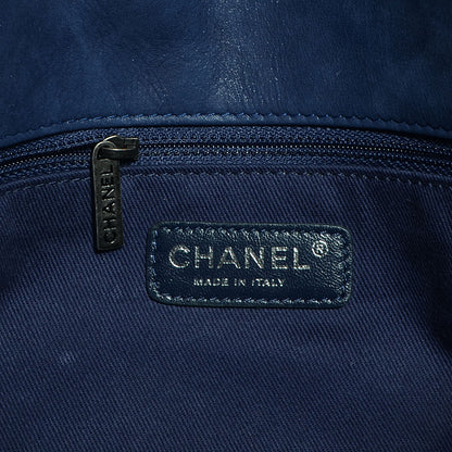 Chanel Iridescent Calfskin New Bubble Large Flap Navy 7 of 9