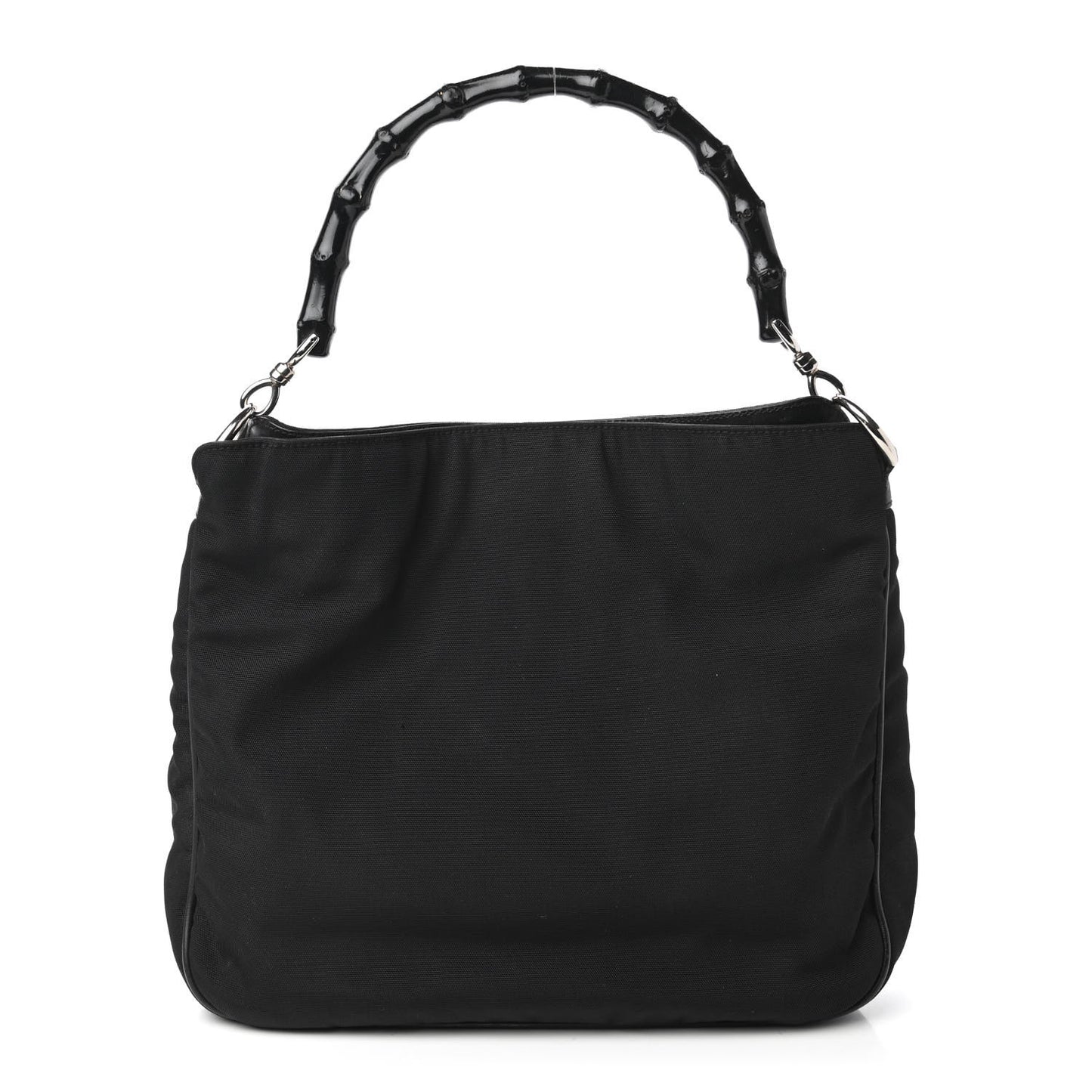 Nylon Bamboo Top Handle Hobo Black
