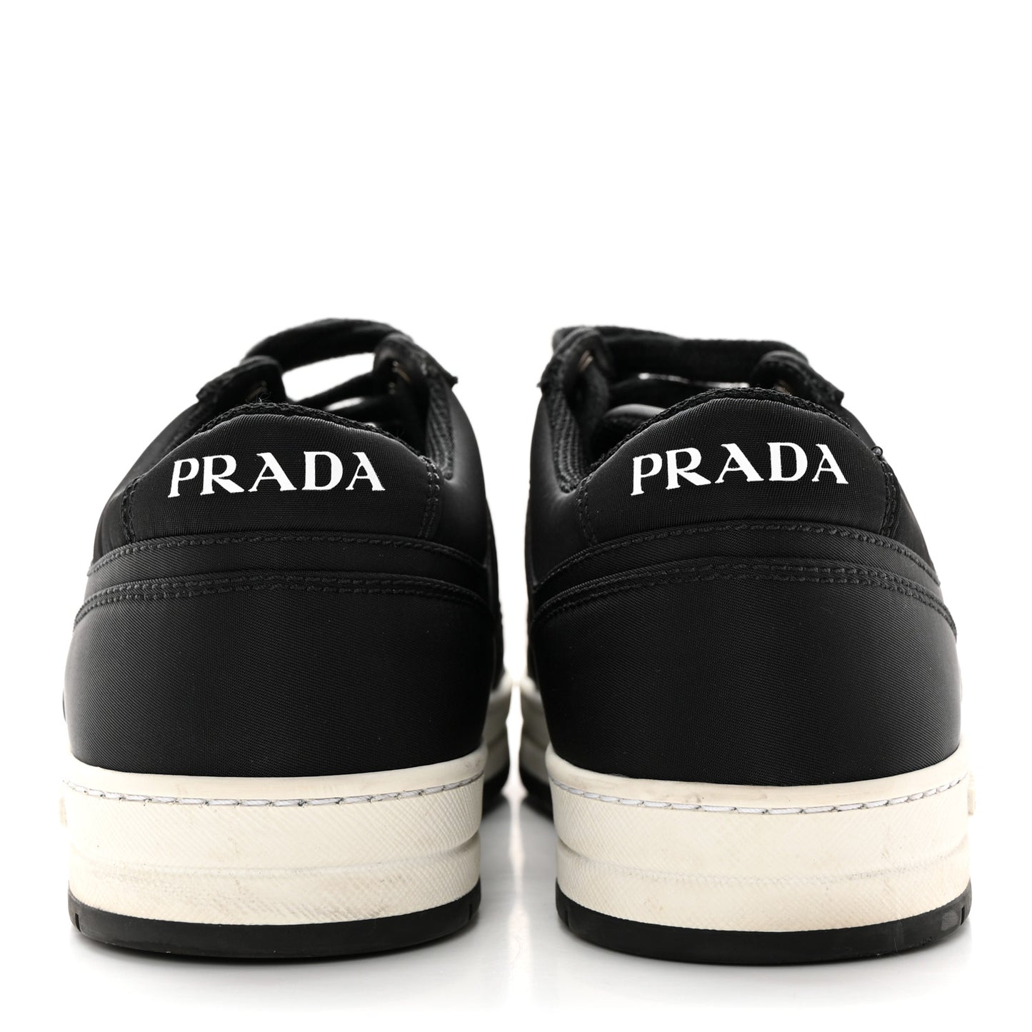 Re-Nylon Triangle Logo Quilted Sneakers 38.5 Black