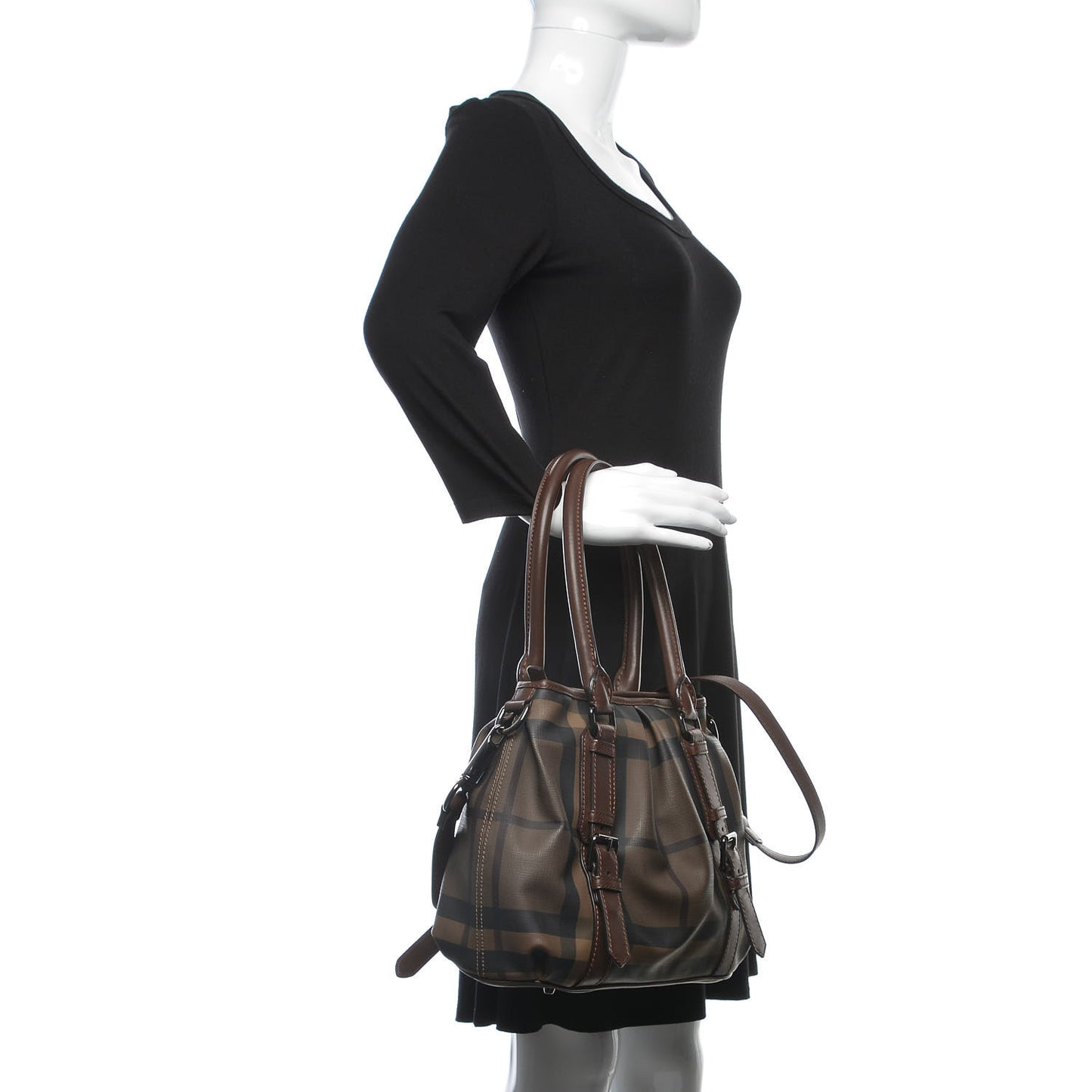 Smoked Check Small Northfield Tote Dark Tan