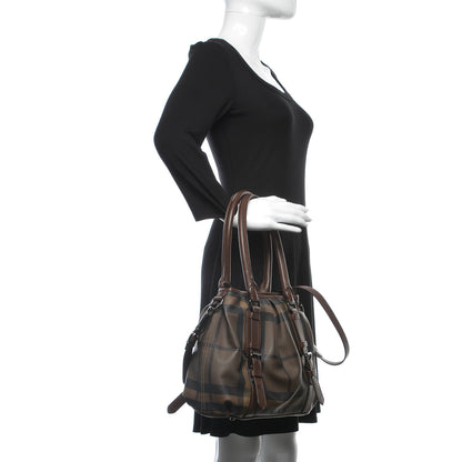 Burberry Smoked Check Small Northfield Tote Dark Tan 2 of 12