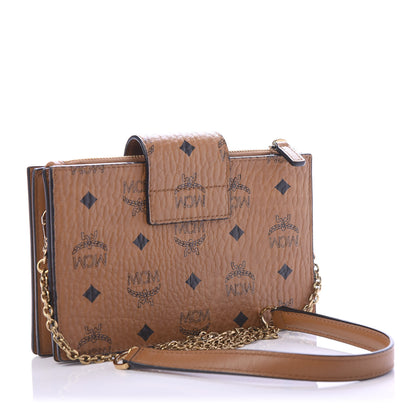 MCM Visetos Small Crossbody Bag Cognac 3 of 10