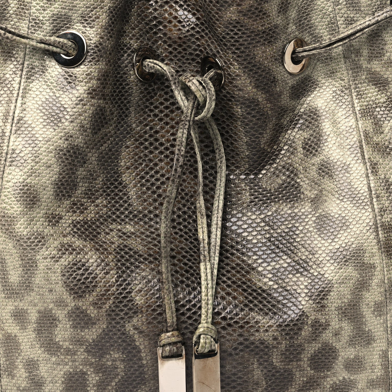 Gucci Lizard Drawstring Hobo Brown 8 of 13