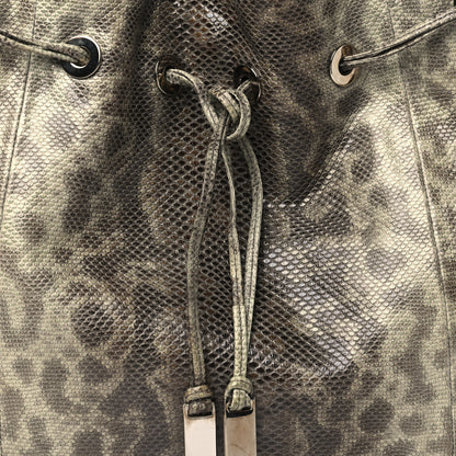 Gucci Lizard Drawstring Hobo Brown 8 of 13