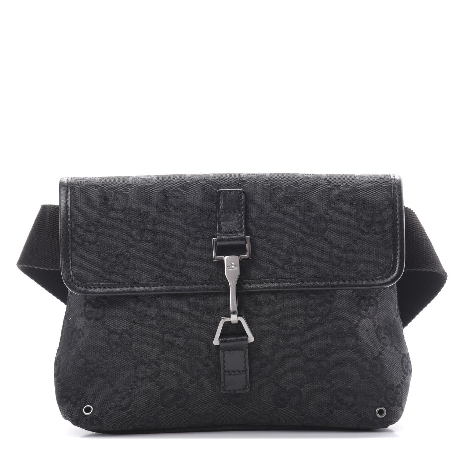 Gucci GG Monogram Web Flight Belt Bag Black 1 of 9