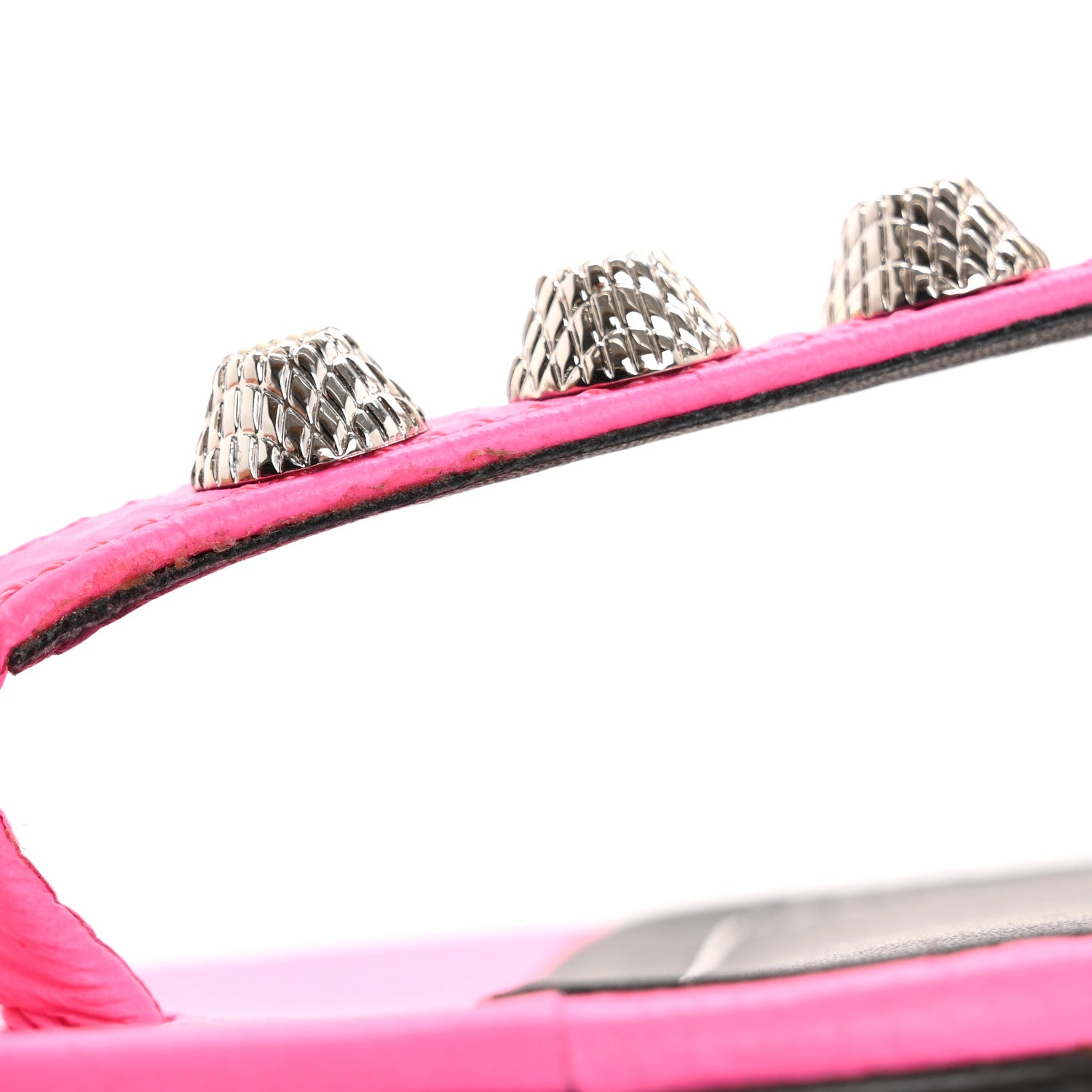 Balenciaga Agneau Arena Cagole Flat Thong Sandals 36.5 Rose Fluo 10 of 11