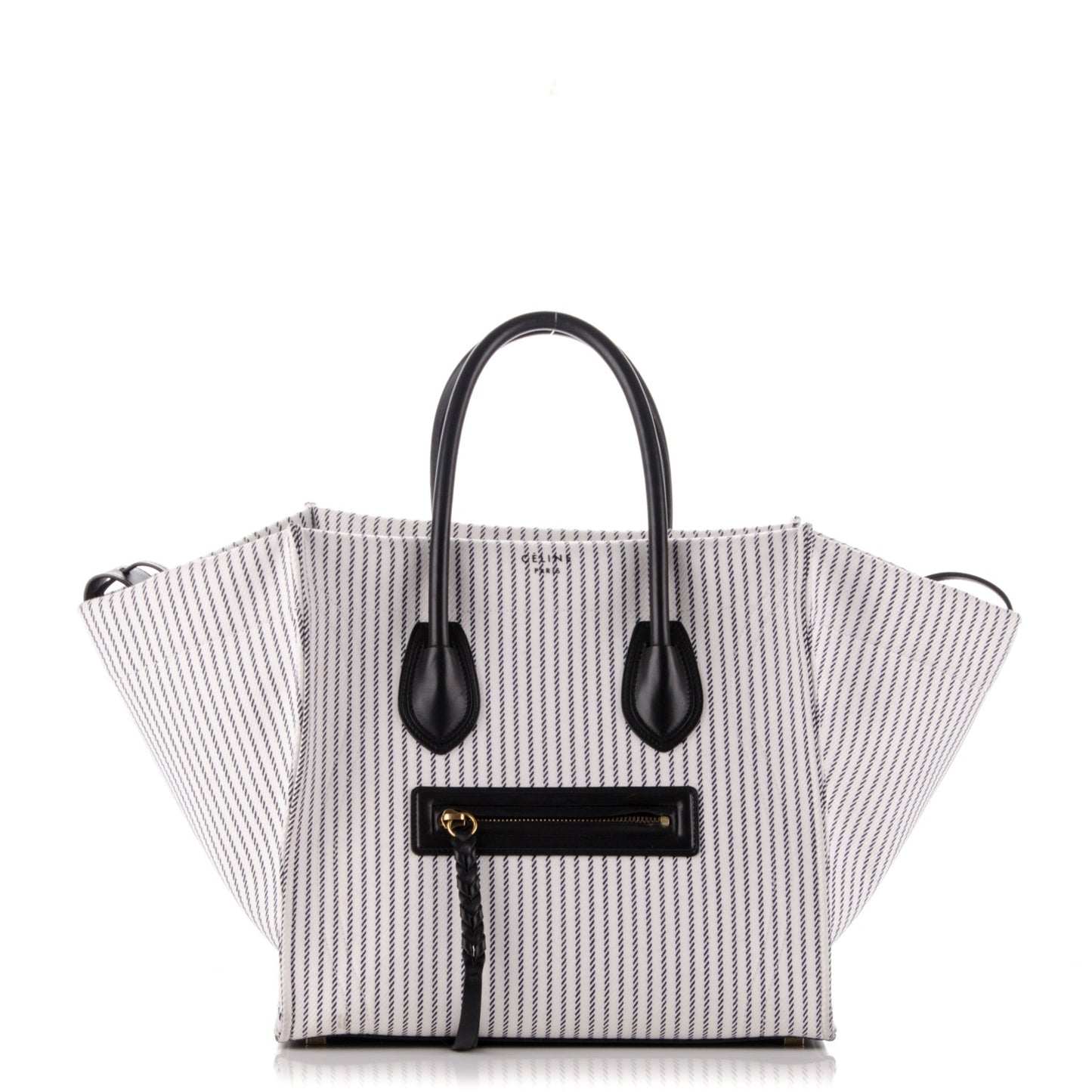 Cotton Canvas Striped Medium Phantom Luggage White Navy