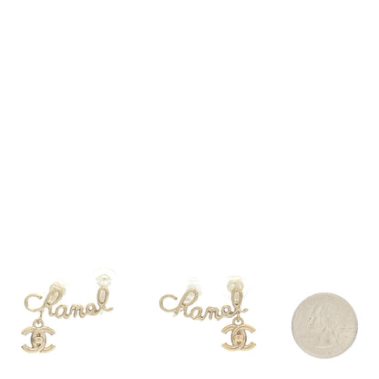 Chanel Metal CC Turnlock Climber Clip On Earrings Gold 2 of 5