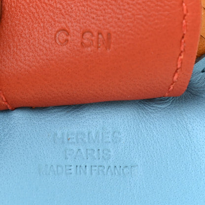 Hermes Milo Lambskin Grigri Rodeo Horse Bag Charm MM Celeste Naturel Bouton D'Or Cornaline 3 of 4