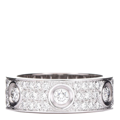 Cartier 18K White Gold Diamond LOVE Paved Ring 54 6.75 3 of 5