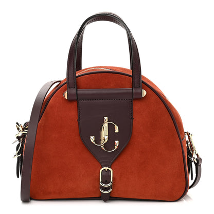 Jimmy Choo Suede Small Varenne Bowling Bag Brown 1 of 9
