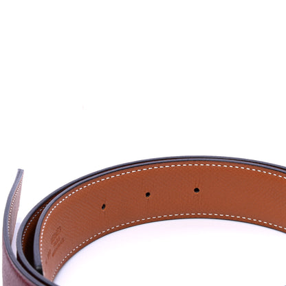 Hermes Epsom 32mm Belt Strap 80 Rouge H Gold 3 of 6