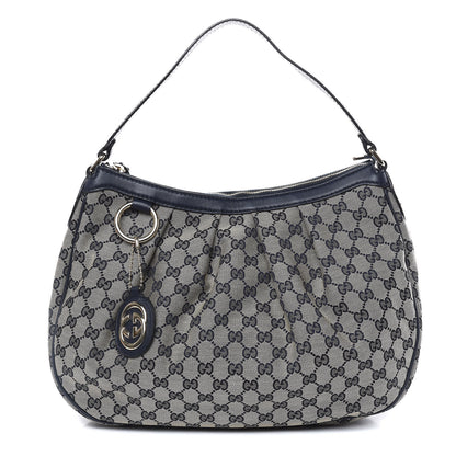 Gucci Monogram Medium Sukey Hobo Navy 1 of 13