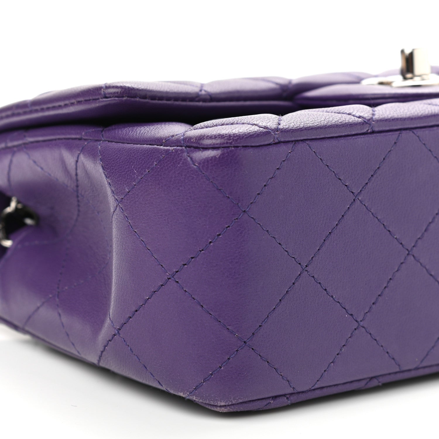 Chanel Lambskin Quilted Mini Rectangular Flap Purple 9 of 14