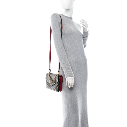 Gucci Calfskin Diagonal GG Medium Thiara Double Envelope Shoulder Bag Black Red 2 of 11