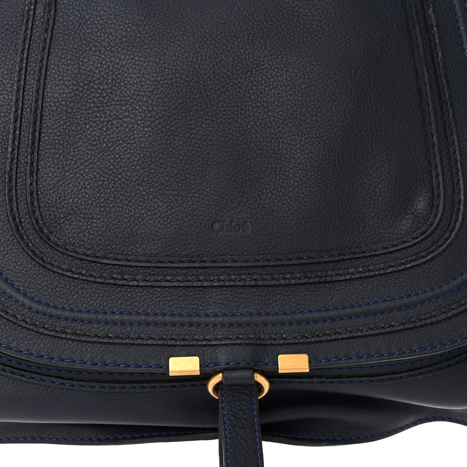 Chloe Calfskin Large Marcie Satchel Royal Navy 8 of 12