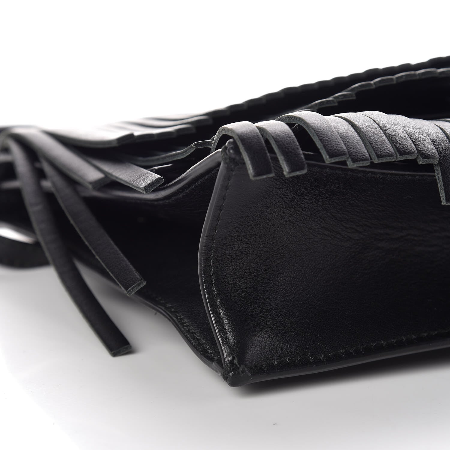 Proenza Schouler Calfskin Small Fringe Lunch Bag Black 5 of 12
