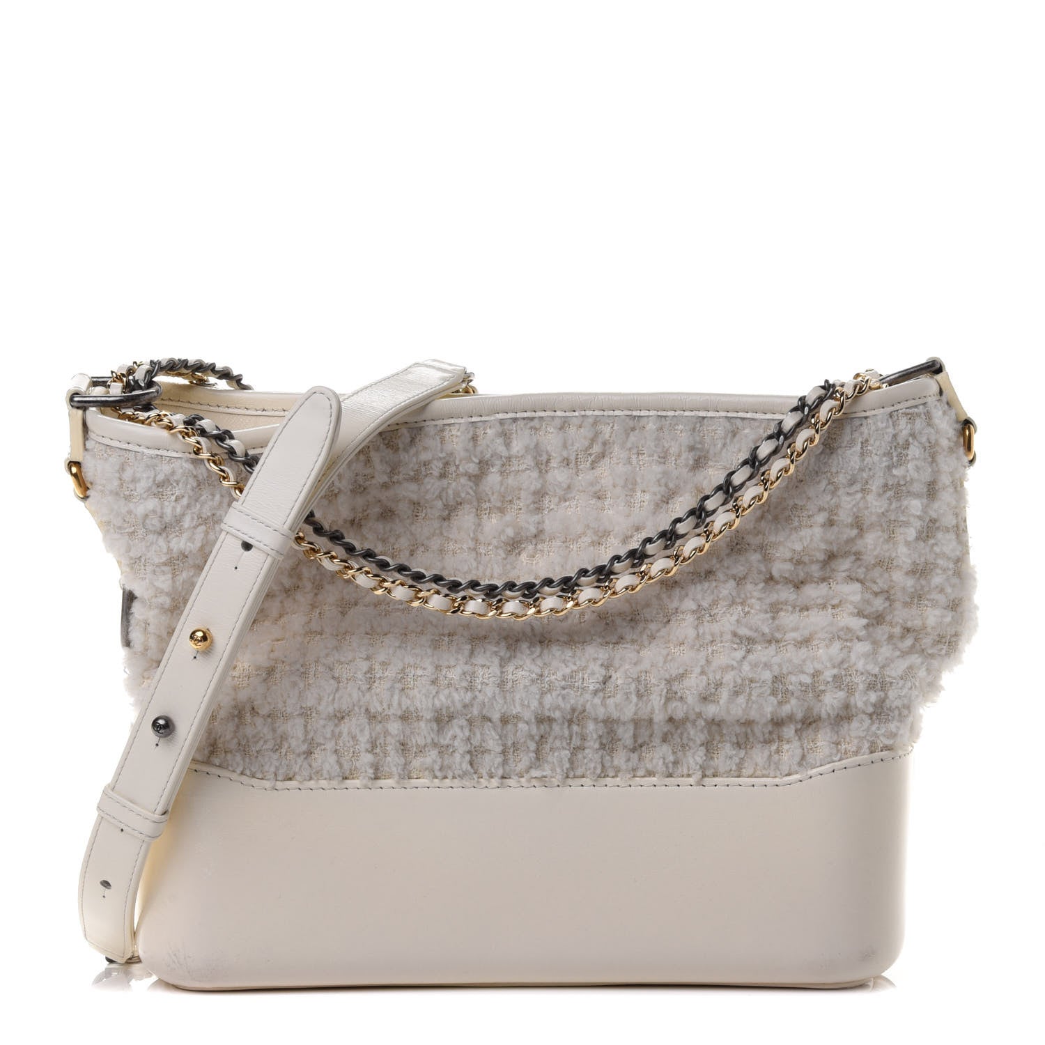 Chanel Tweed Calfskin Medium Gabrielle Hobo Ivory 1 of 4