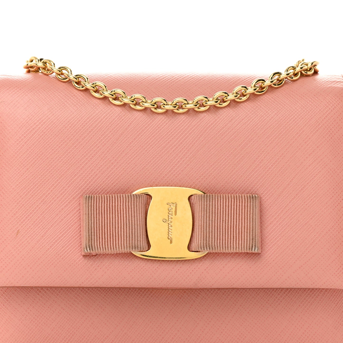Hammered Calfskin Mini Vara Bow Crossbody Bag Pink