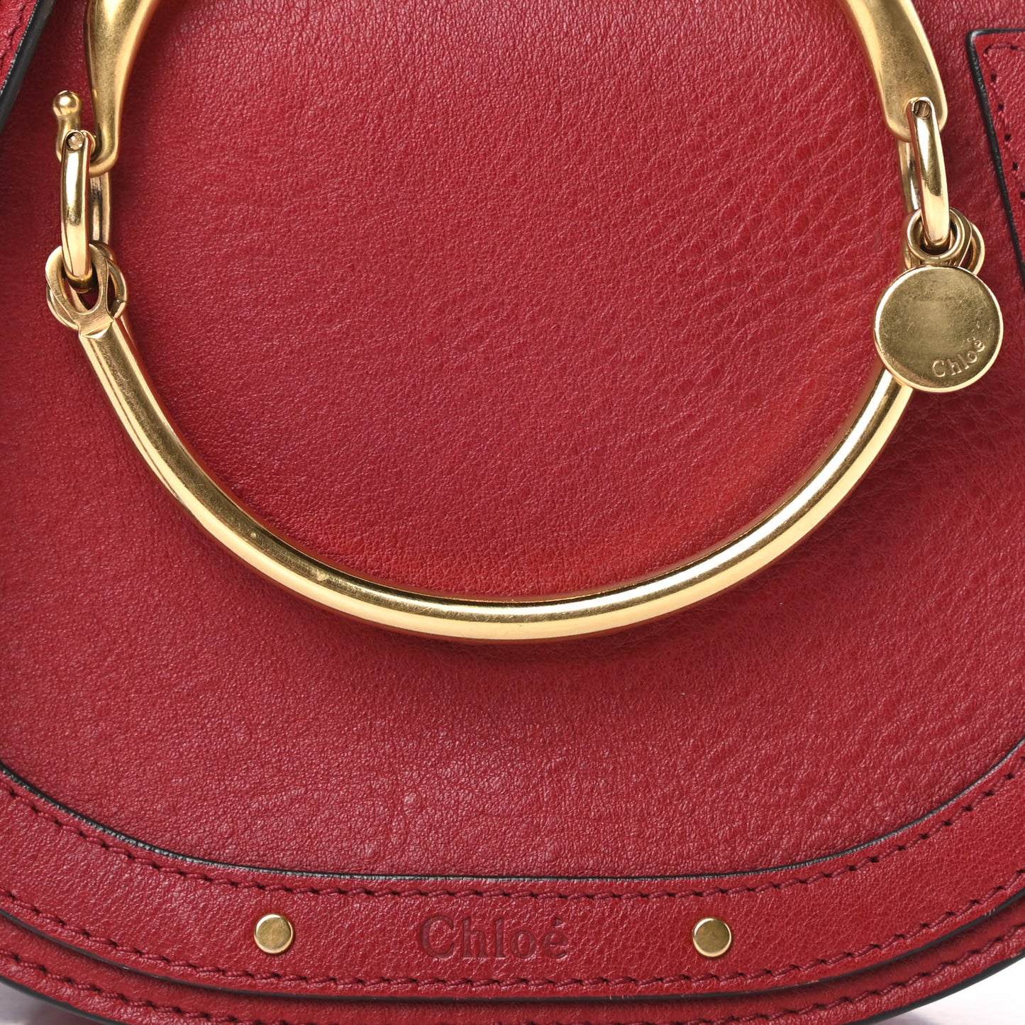 Calfskin Suede Small Nile Bracelet Bag Intense Red