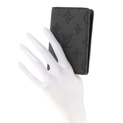 Louis Vuitton Calfskin Monogram Shadow Pocket Organizer Antarctic Grey 2 of 9