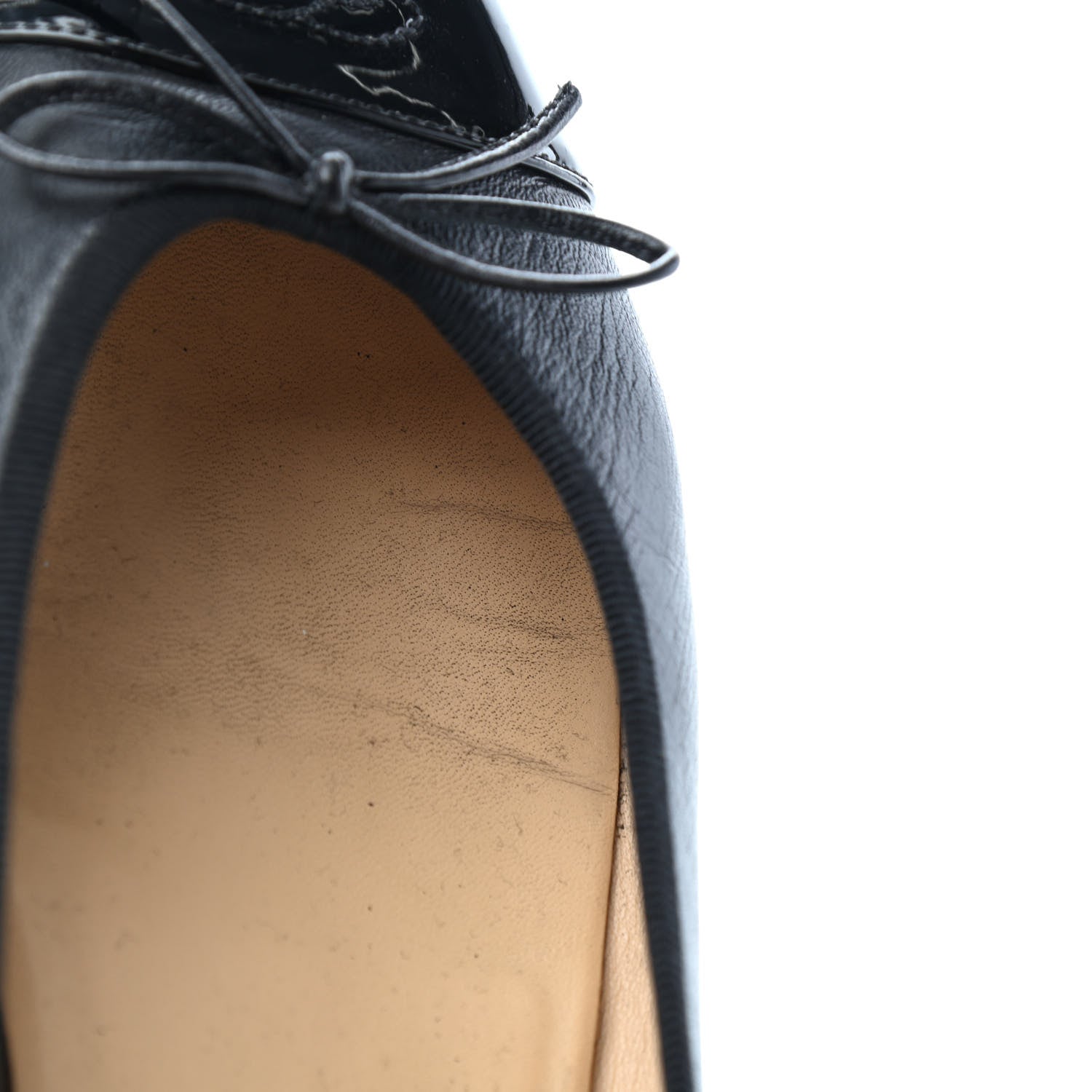 Chanel Lambskin Patent Cap Toe Ballerina Flats 38 Black 8 of 8