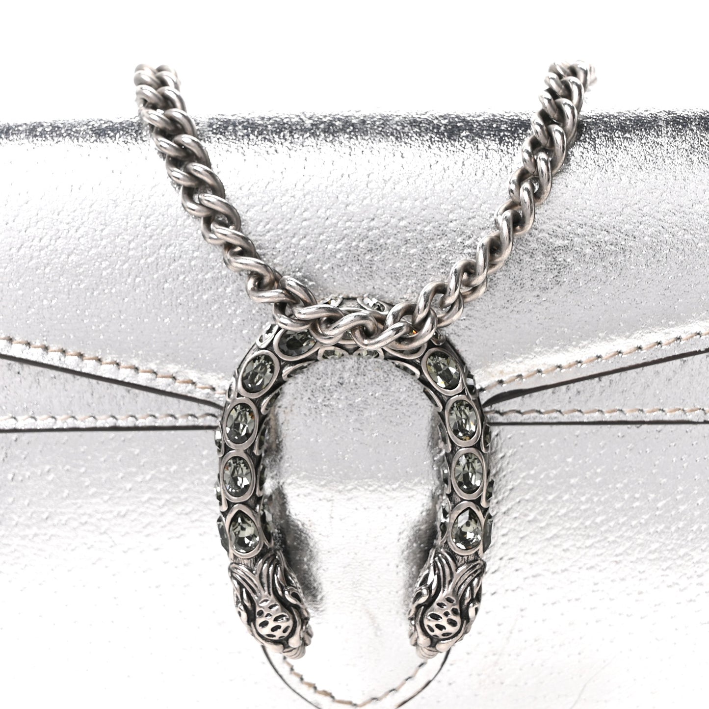 Metallic Calfskin Super Mini Dionysus Shoulder Bag Silver
