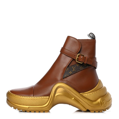 Louis Vuitton Calfskin LV Archlight Ankle Boots 37 Cognac Brown 1 of 8