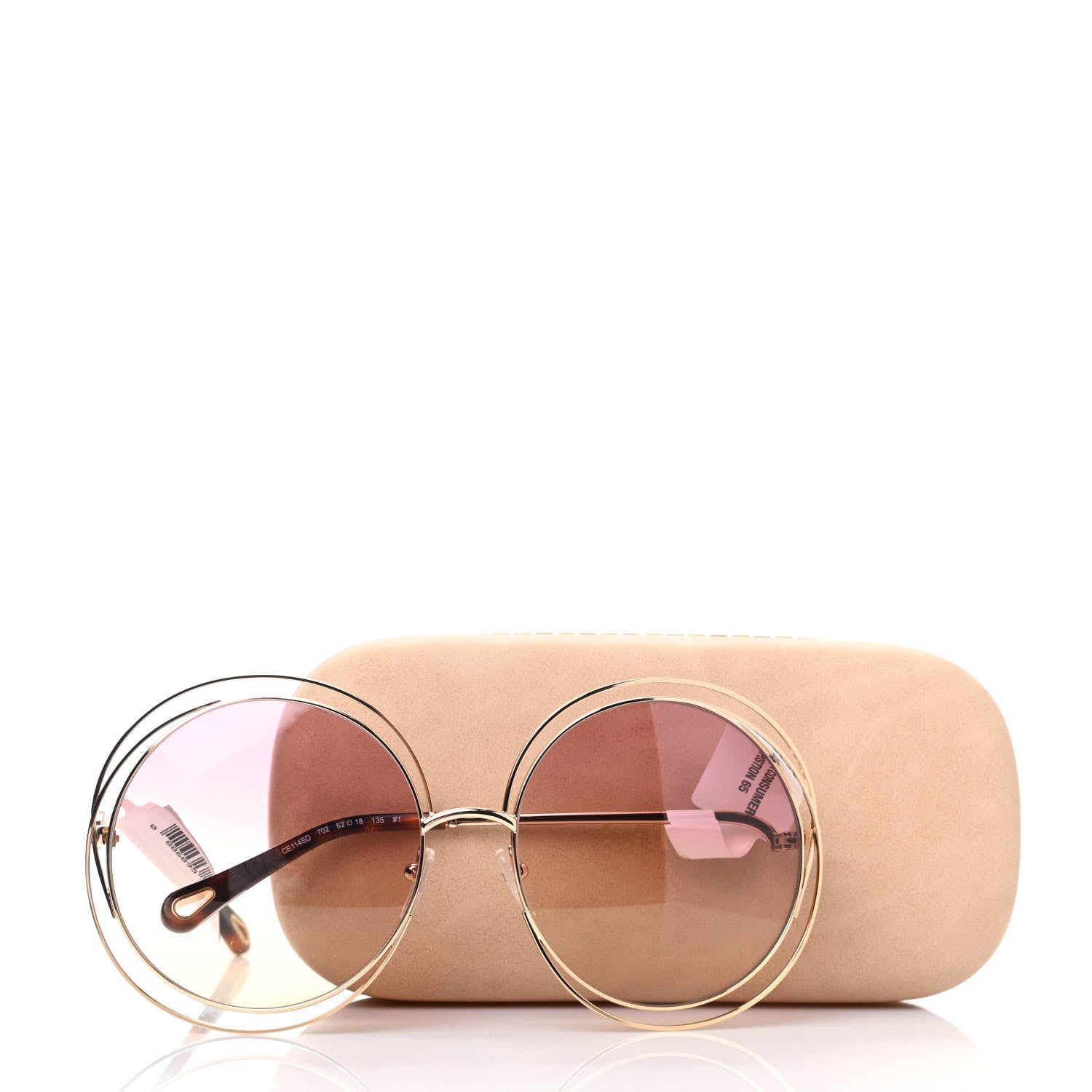 Chloe Oversized Round Carlina Oversized Round Sunglasses CE114SD Gold Pink 7 of 7