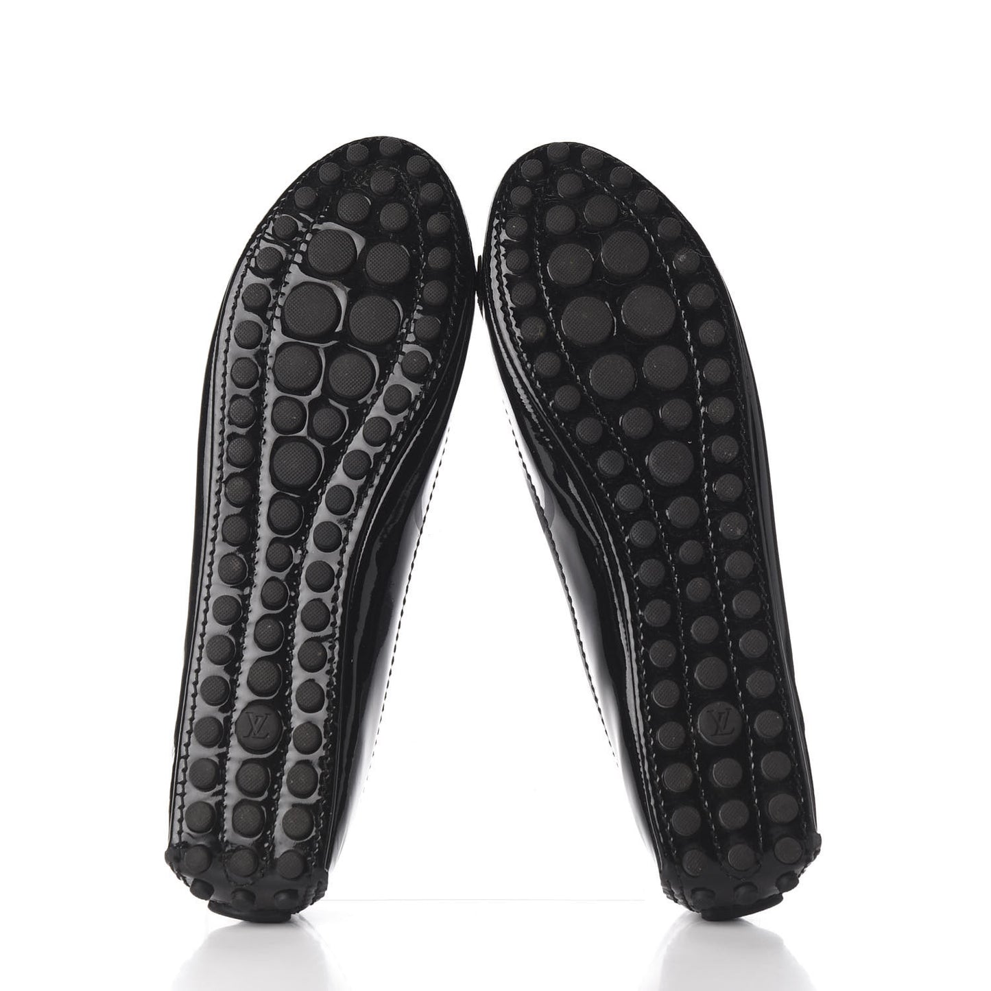 Patent Calfskin Oxford Ballerina Flats 38.5 Black