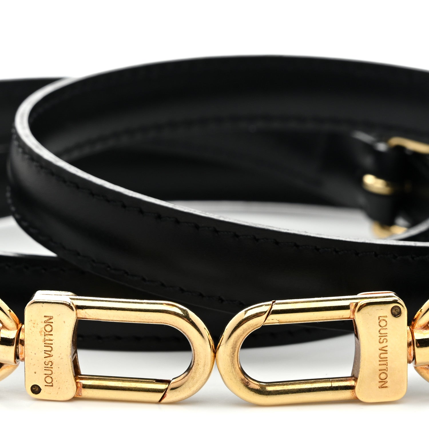 Louis Vuitton Calfskin 16mm Adjustable Shoulder Strap Black 3 of 3