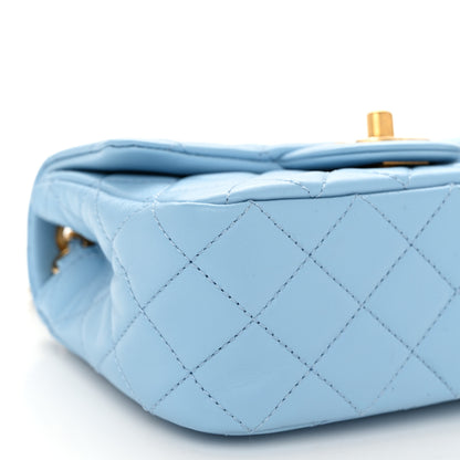 Chanel Lambskin Quilted Mini Pearl Crush Flap Light Blue 9 of 10