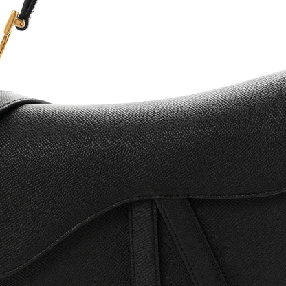 Christian Dior Grained Calfskin Saddle Bag With Strap Black 7 of 9