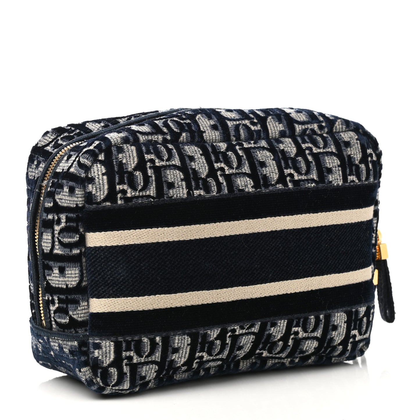 Velvet Oblique Cosmetic Pouch Blue