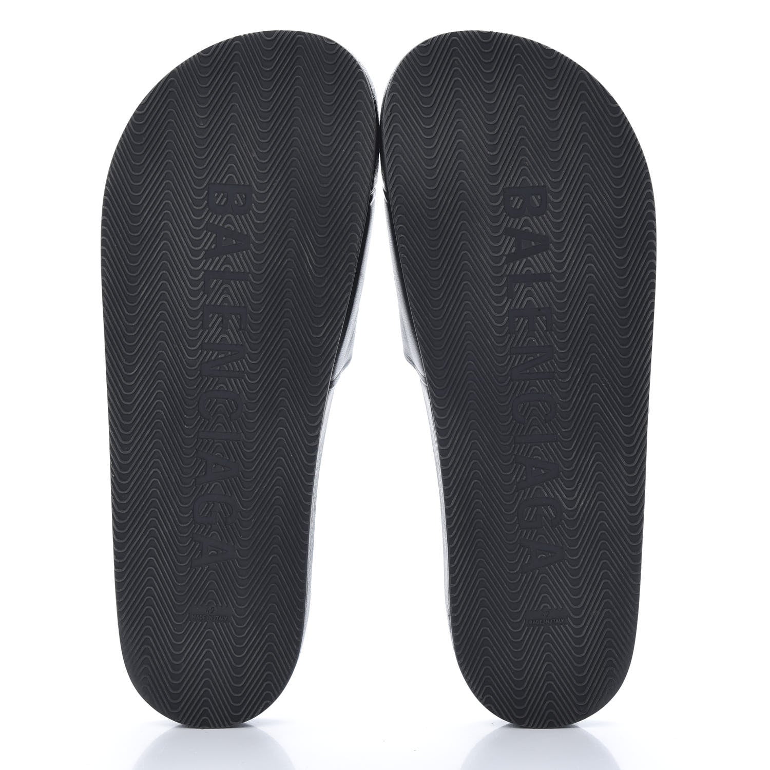 Balenciaga Nappa Logo Pool Slide Sandals 42 Black White 5 of 10
