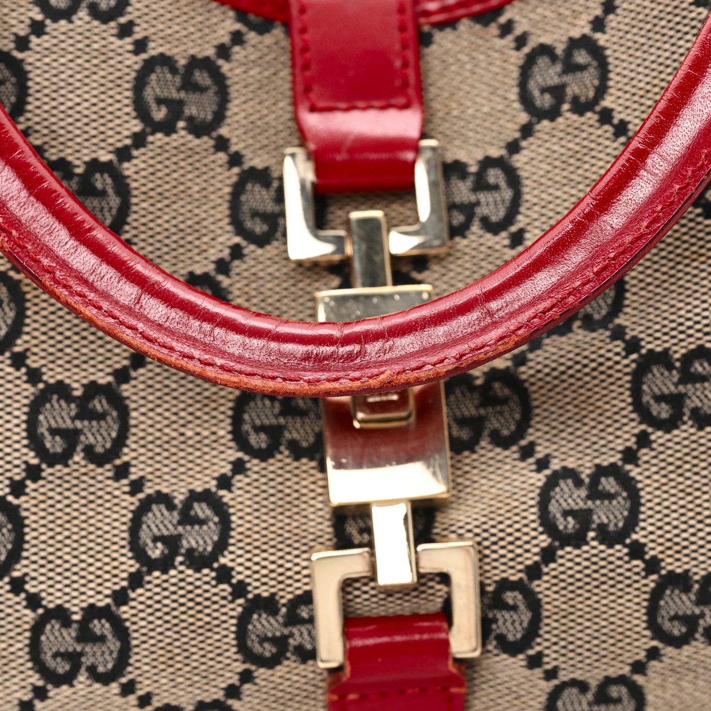 Monogram Small Bardot Bag Navy Red