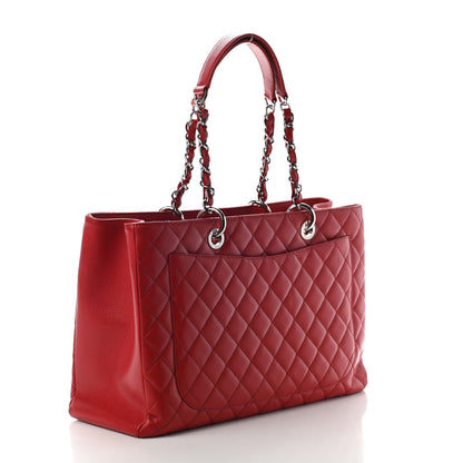 Chanel Caviar Quilted XL Grand Shopping Tote GST Red 3 of 9