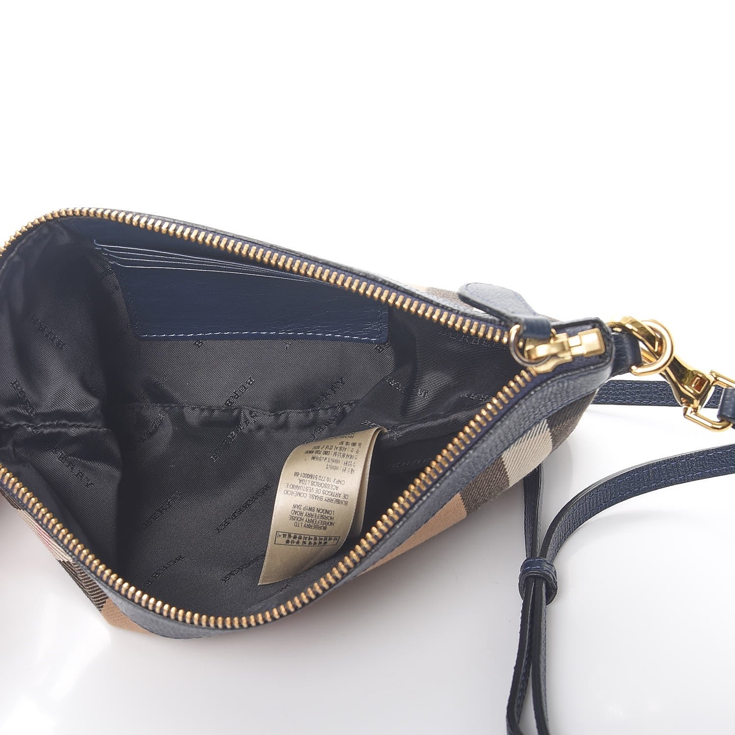 Burberry House Check Derby Peyton Crossbody Clutch Bag Navy 260401