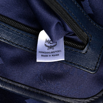 MCM Visetos Medium Stark Backpack Navy Blue 6 of 11