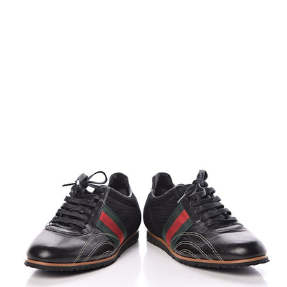 Gucci Calfskin Mesh Web Sneakers 35 Black 6 of 13