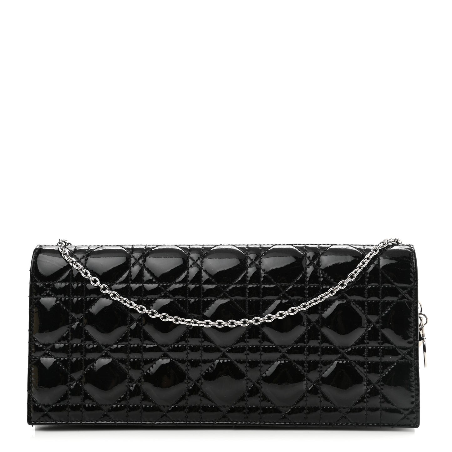 Patent Cannage Lady Dior Convertible Clutch Black