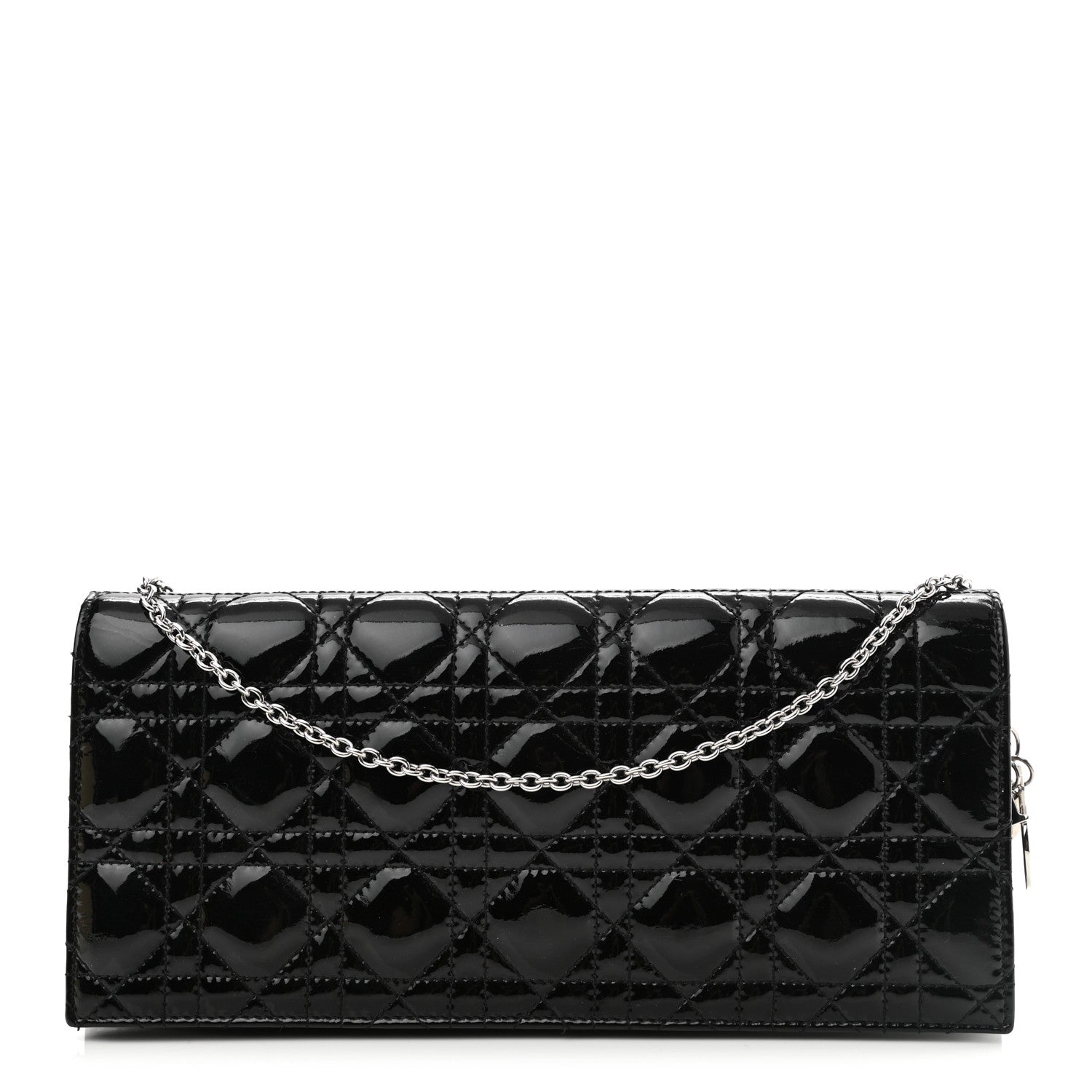 Christian Dior Patent Cannage Lady Dior Convertible Clutch Black 1 of 10